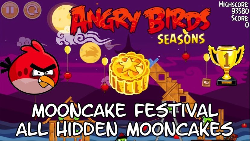 Angry Birds Seasons Mooncake Festival is an award-winning game featuring hidden mooncakes.