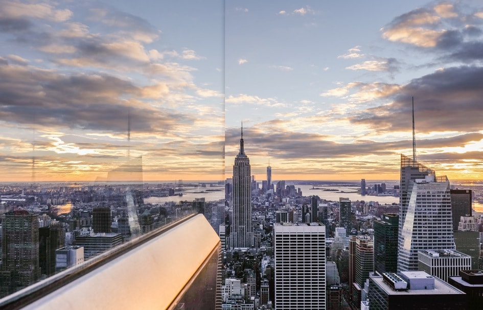 A view of New York City from the top of the Empire State Building, incorporating digital marketing strategies.