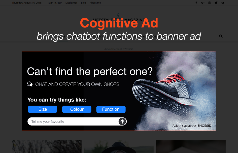 Award-winning cognitive ad brings chatbot functions to banner in Hong Kong.